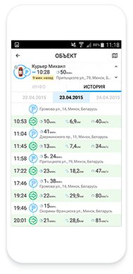 Главное меню на мобильном устройстве